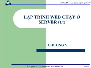 Lập trình web chạy ở server - Chương 5