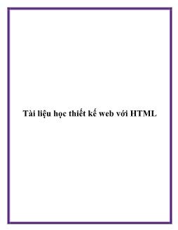 Tài liệu học thiết kế web với HTML