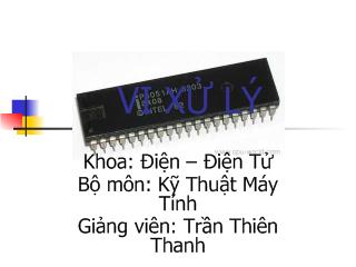 Bài giảng Kĩ thuật máy tính