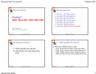 Bài giảng Kiến trúc máy tính - Chương 7: Kiến trúc máy tính tiên tiến