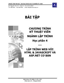 Bài tập Lập trình Web với HTML & JavaScript và ASP.NET cơ bản