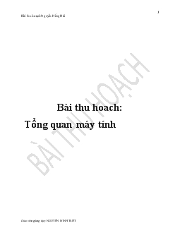 Bài thu hoạch - Tổng quan máy tính