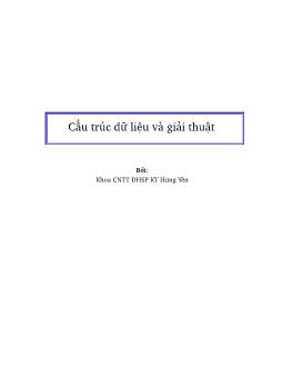 Cấu trúc dữ liệu và giải thuật