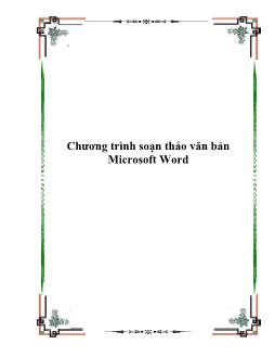 Chương trình soạn thảo văn bản Microsoft Word