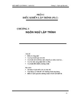 Điều khiển lập trình PLC - Phần 1 - Chương 3: Ngôn ngữ lập trình