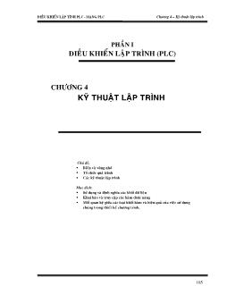 Điều khiển lập trình PLC - Phần 1 - Chương 4: Kỹ thuật lập trình