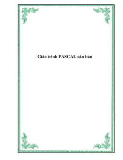 Giáo trình PASCAL căn bản