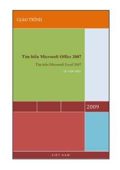 Giáo trình Tìm hiểu Microsoft Office 2007 - Tìm hiểu Microsoft Excel 2007