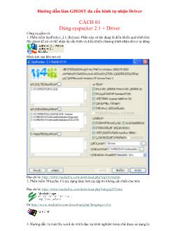 Hướng dẫn làm GHOST đa cấu hình tự nhận Driver