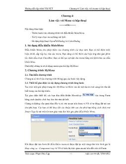 Hướng dẫn lập trình VB.NET - Chương 4: Làm việc với Menu và hộp thoại