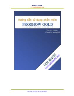 Hướng dẫn sử dụng phần mềm Proshow Gold
