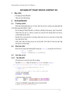Hướng dẫn thực hành Lập trình C trên Windows - Sử dụng kỹ thuật Device Context ảo
