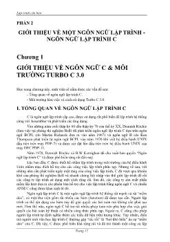 Lập trình căn bản - Phần 2: Giới thiệu về một ngôn ngữ lập trình - Ngôn ngữ lập trình C