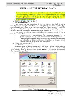 Lập trình giao tiếp máy tính bằng Visual Basic - Phần 1: Lập trình Visual Basic