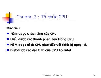 Lập trình hợp ngữ - Chương 2: Tổ chức CPU