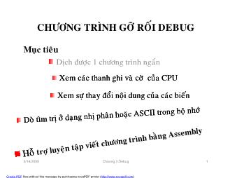 Lập trình hợp ngữ - Chương trình gỡ rối Debug