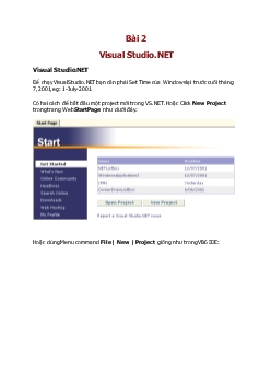 Lập trình .NET - Bài 2: Visual Studio.NET