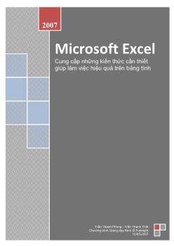 Microsoft Excel - Cung cấp những kiến thức cần thiết giúp làm việc hiệu quả trên bảng tính