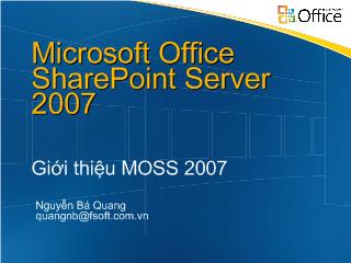 Microsoft Office SharePoint Server 2007 - Giới thiệu MOSS 2007