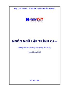 Ngôn ngữ lập trình C++ (Dùng cho sinh viên hệ đào tạo Đại học từ xa)