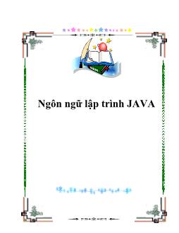 Ngôn ngữ lập trình java