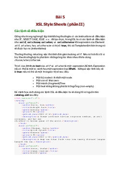 Ngôn ngữ XML - Bài 5: XSL Style Sheets (phần 2)
