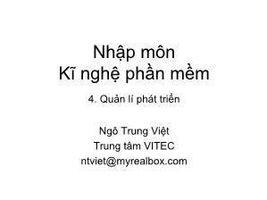 Nhập môn Kĩ nghệ phần mềm