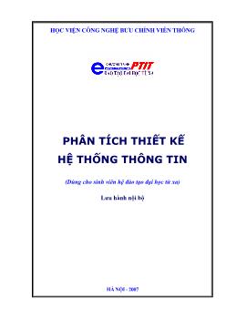 Phân tích thiết kế hệ thống thông tin (Dùng cho sinh viên hệ đào tạo Đại học từ xa)