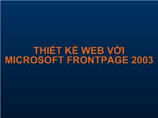 Thiết kế web với Microsoft FrontPage 2003