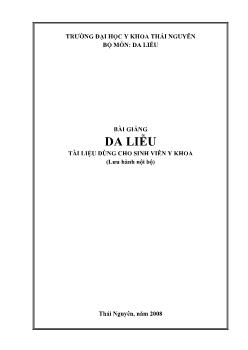 Bài giảng Da liễu (Tài liệu dùng cho sinh viên y khoa)