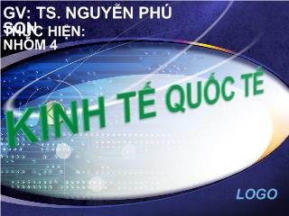 Bài giảng Kinh tế quốc tế