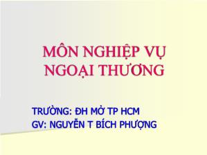 Bài giảng môn Nghiệp vụ ngoại thương