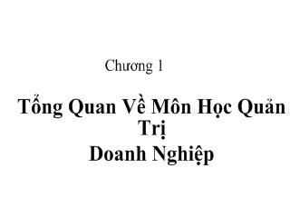 Bài giảng Quản trị doanh nghiệp