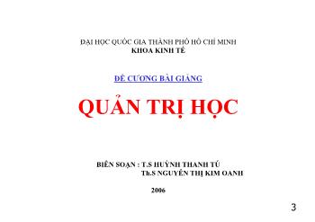 Bài giảng- Quản trị học