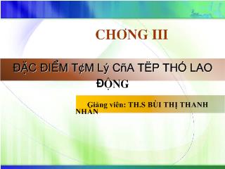Bài giảng Tâm lý học - Chương 3: Đặc điểm tâm lý của tập thể lao động