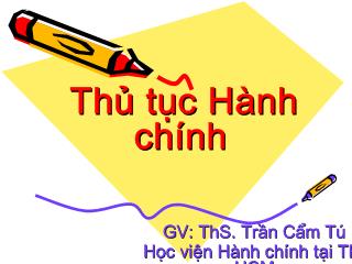 Bài giảng Thủ tục hành chính