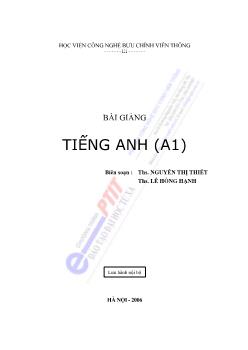 Bài giảng Tiếng Anh (A1)