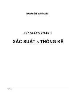 Bài giảng Toán 5: Xác suất & Thống kê