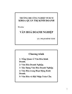 Bài giảng- Văn hóa doanh nghiệp