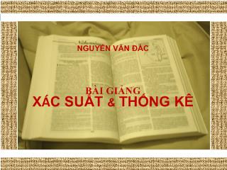 Bài giảng Xác suất và thống kê