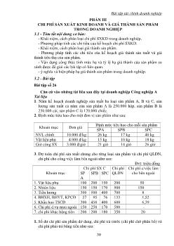 Bài tập Tài chính doanh nghiệp - Phần 3: Chi phí sản xuất kinh doanh và giá thành sản phẩm trong doanh nghiệp