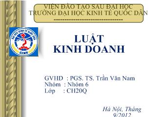 Bài thuyết trình Luật kinh doanh