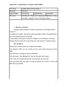 Báo cáo BTL - Quản lí nhân sự