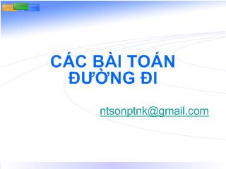 Các bài toán đường đi