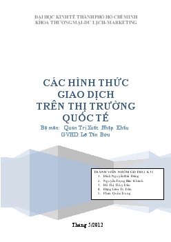 Các hình thức giao dịch trên thị trường quốc tế