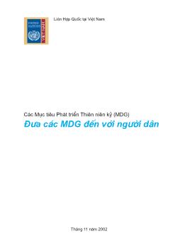 Các mục tiêu phát triển thiên niên kỷ - Đưa các MDG đến với người dân