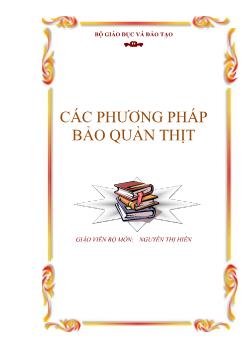 Các phương pháp bảo quản thịt