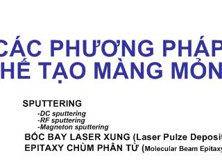 Các phương pháp chế tạo màng mỏng