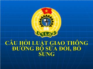 Câu hỏi luật giao thông đường bộ sửa đổi, bổ sung