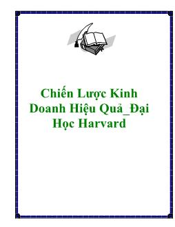 Chiến Lược Kinh Doanh Hiệu Quả_Đại Học Harvard